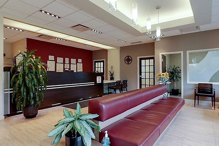 Reception front desk at the Waterloo oral surgery office