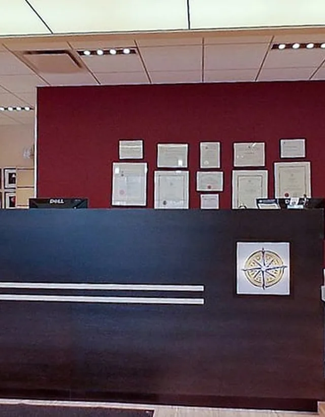 Reception and waiting area of the oral surgery office